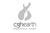 cghearth experience hotels logo with abstract gray flame shapes above the brand name.